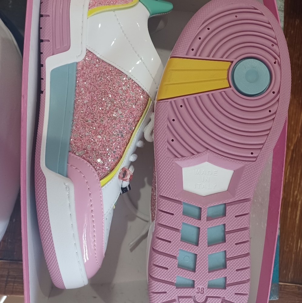Mochino Couture Glitter Pink Multi women sneakers - Picture 2 of 7